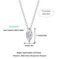 Sterling Silver Moissanite Geometric Pendant Necklace