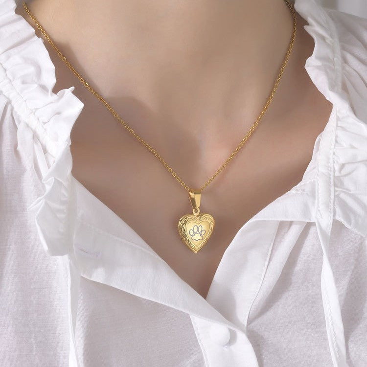 Openable Heart Photo Box Pendant Necklace