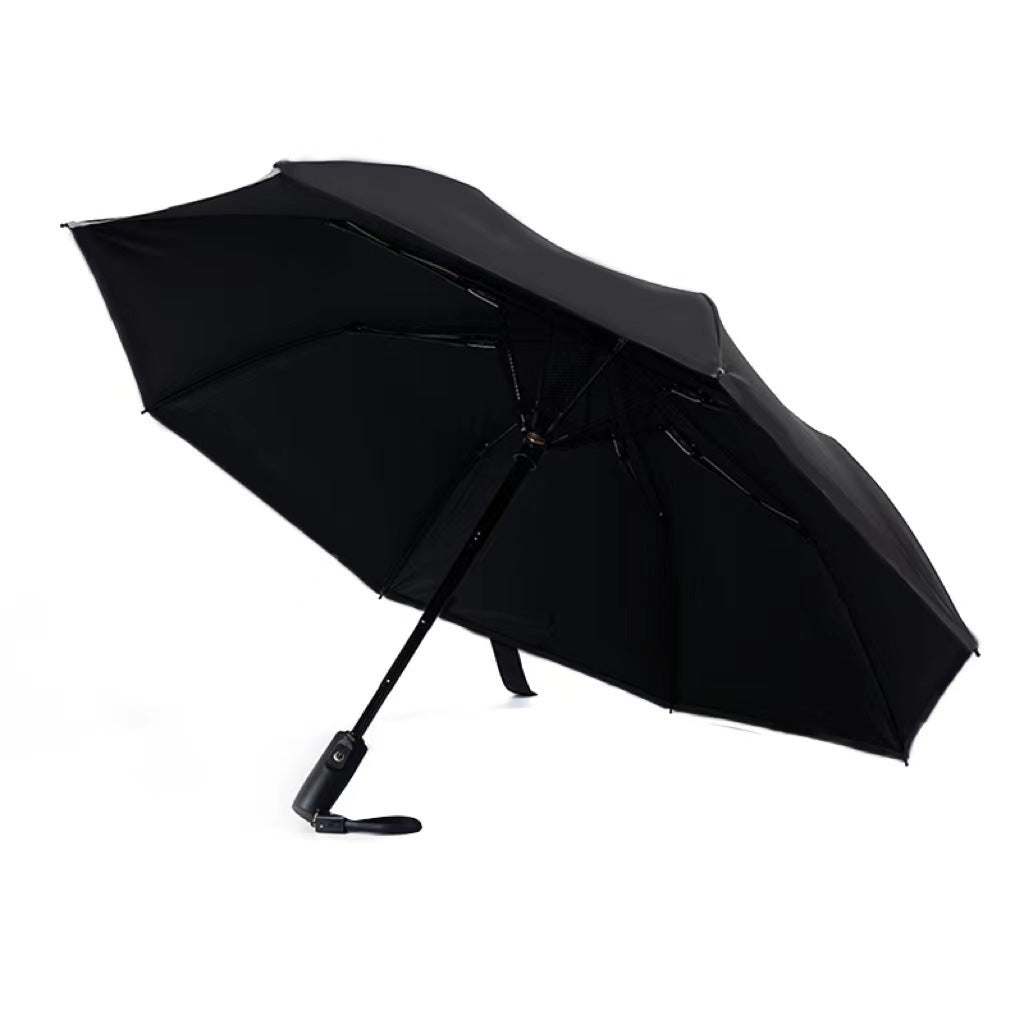 Rechargeable Folding Umbrella with Built-in Fan UV Protection 3-in-1 Sun and Rain Canopy