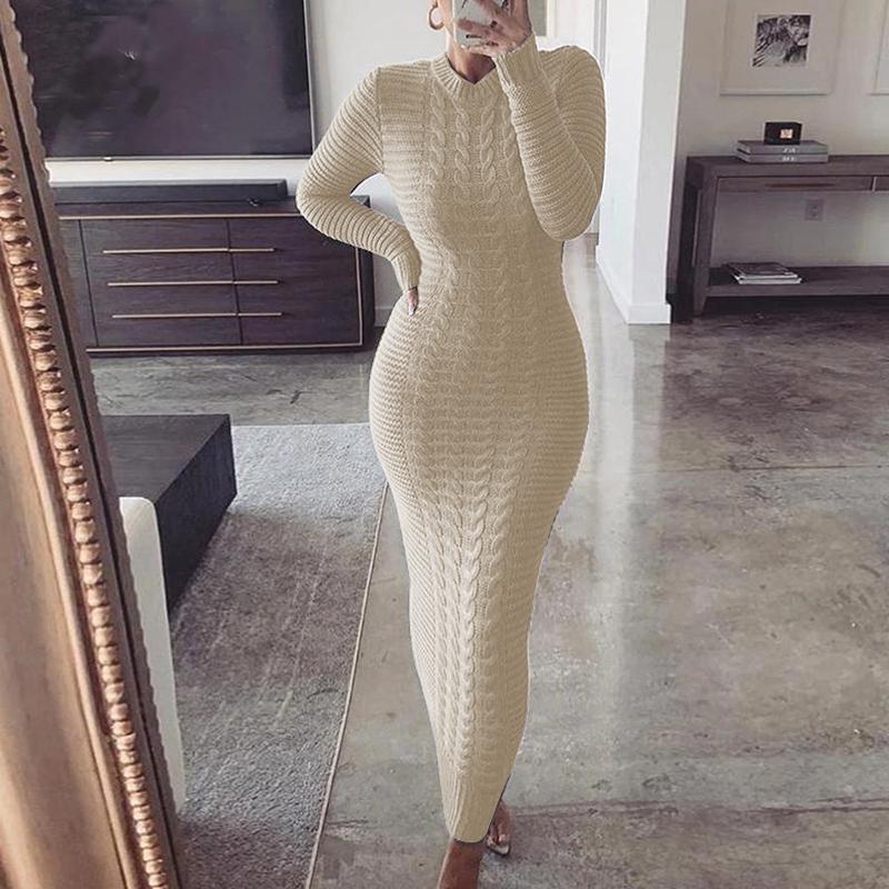 Twisted Long Sleeve Knit Dress