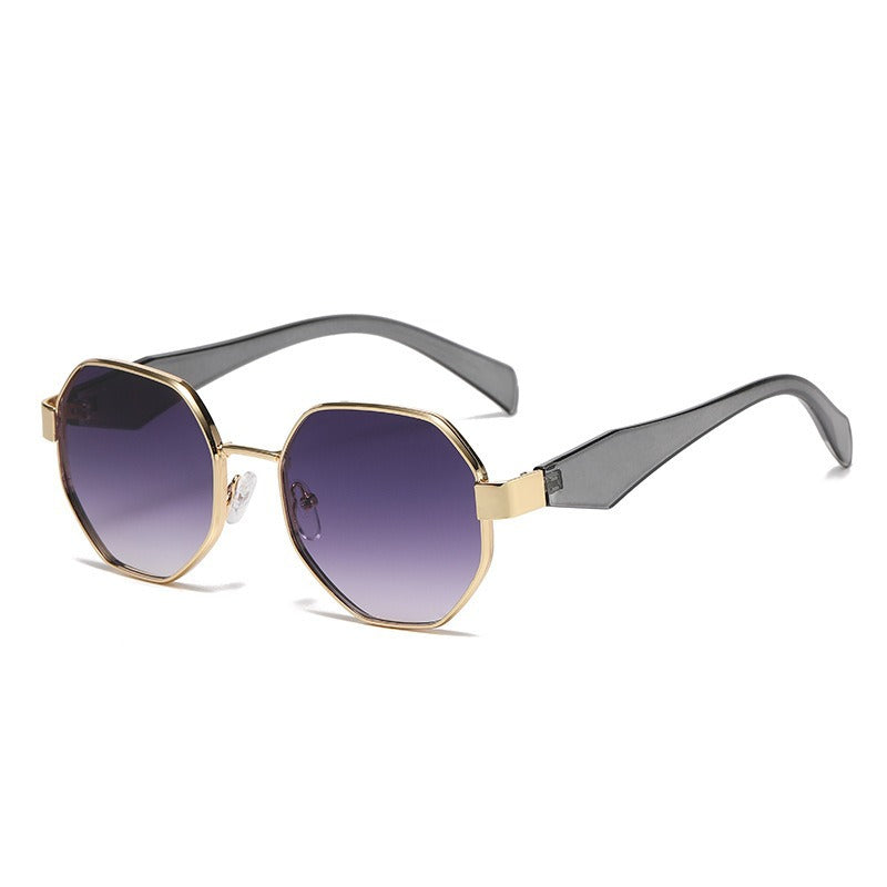 Polygon Metal Sunglasses with UV Protection