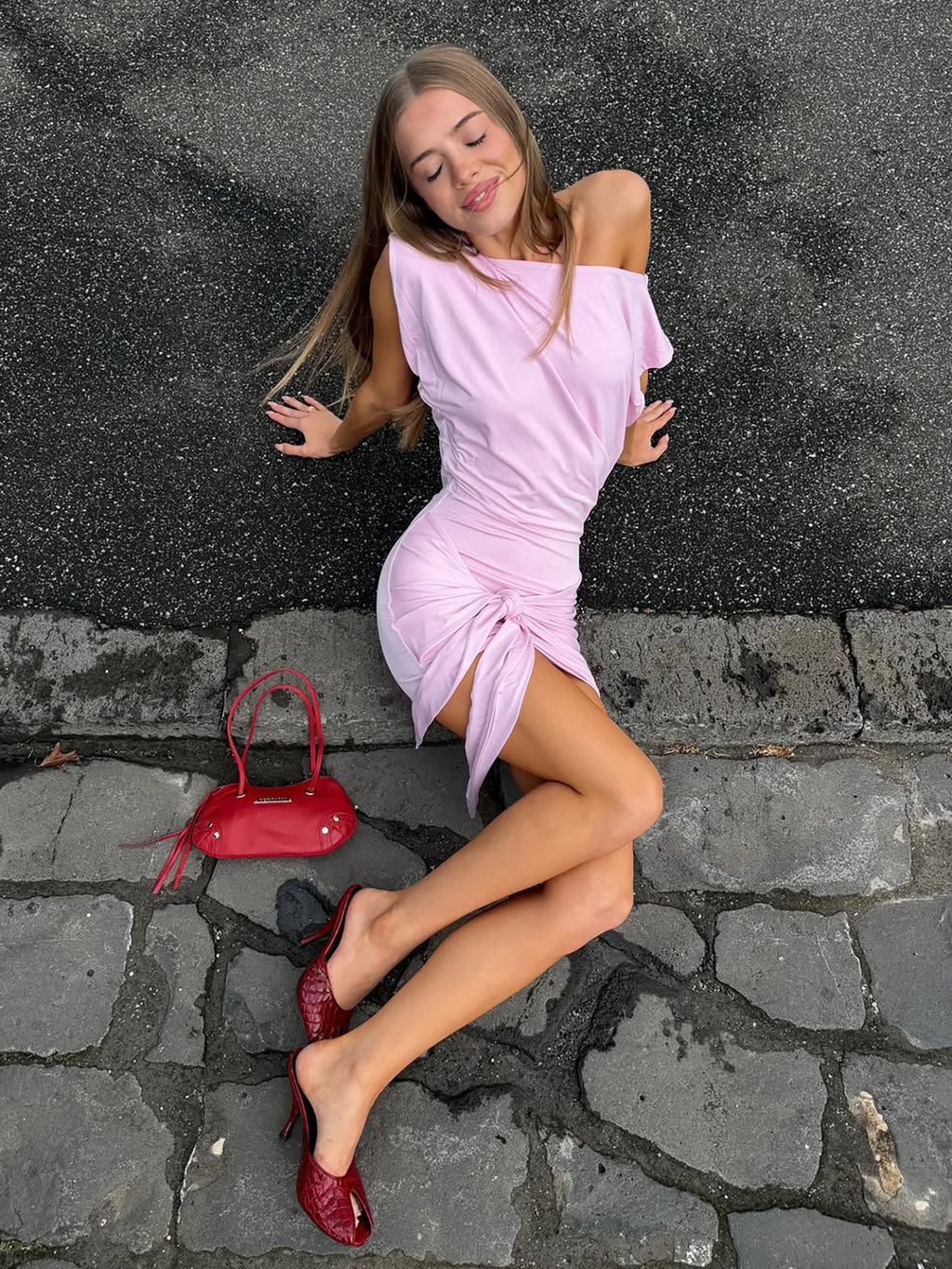 Women's loose one-shoulder dress