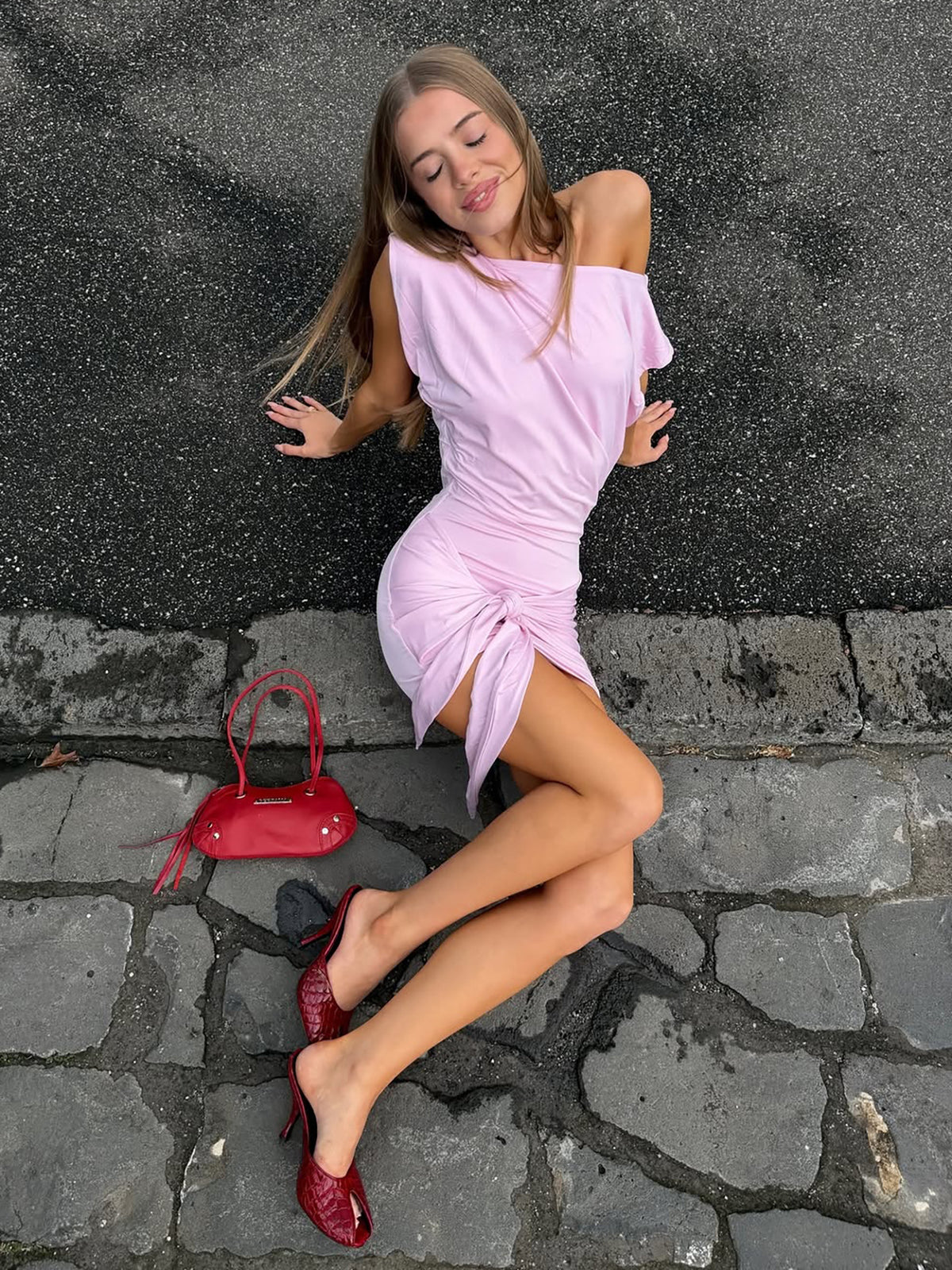 Women's loose one-shoulder dress
