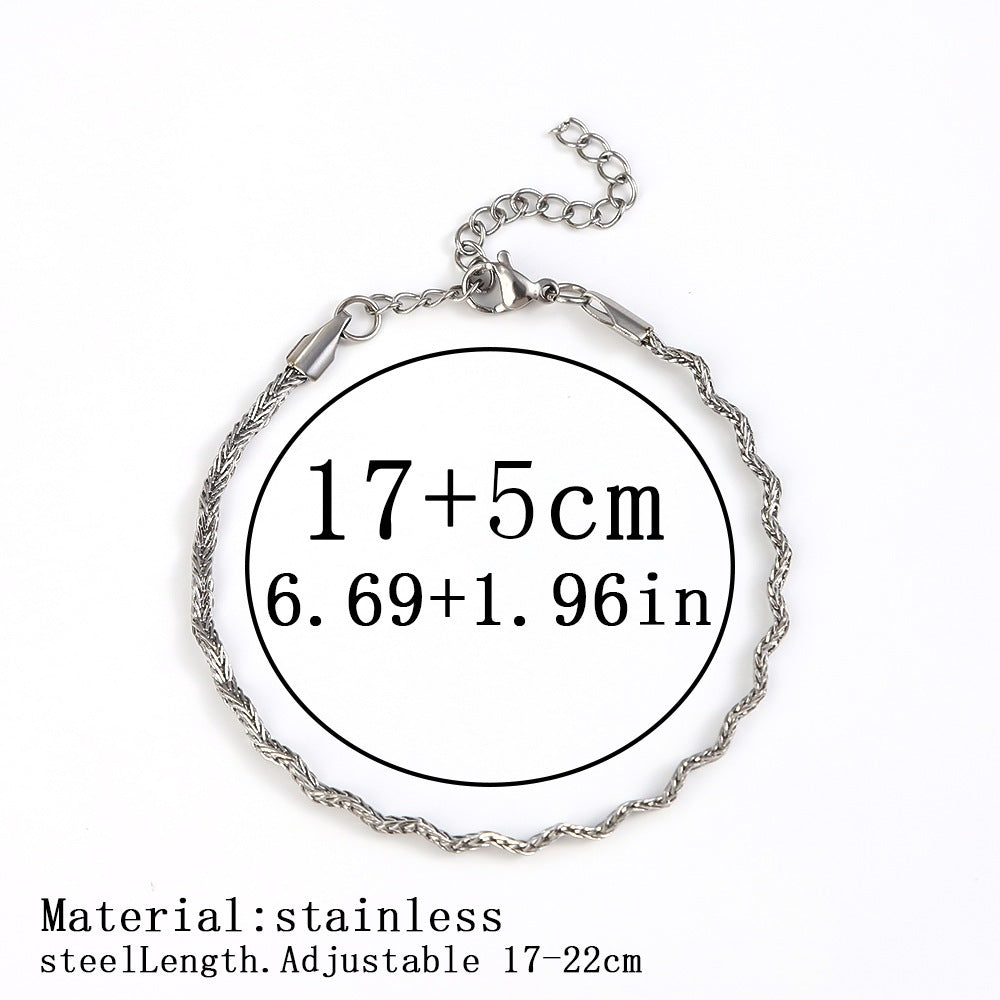 316L Titanium Steel Bracelet Waterproof Hypoallergenic Gold Plated Chain Jewelry for Men Women Unisex Fashion Accessories