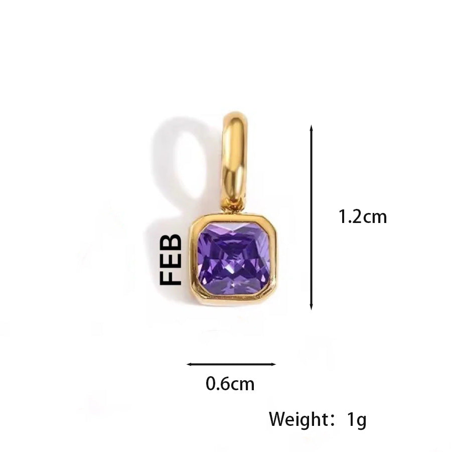 Customizable Birthstone Zircon Pendant Necklace