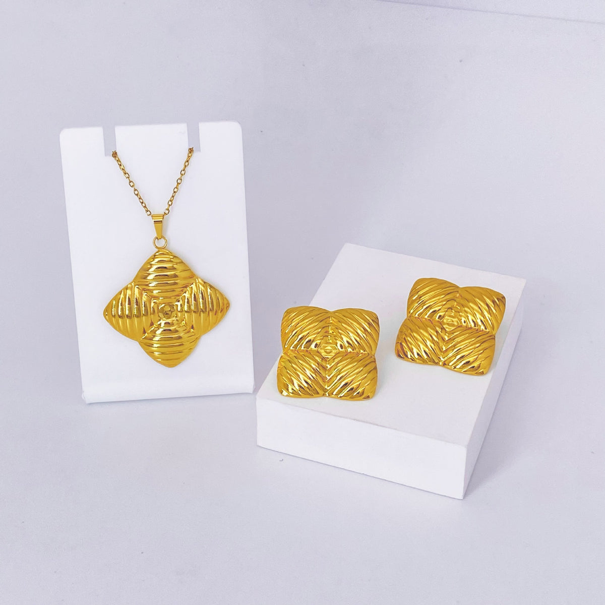 Stainless Steel Earrings and Necklace