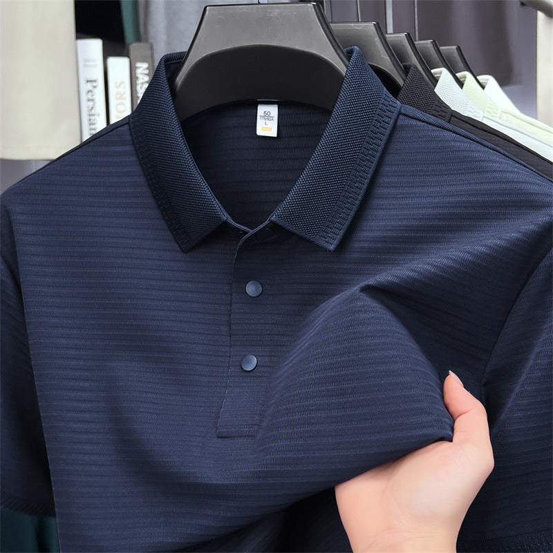 Mens Ice Silk Breathable Polo Shirt