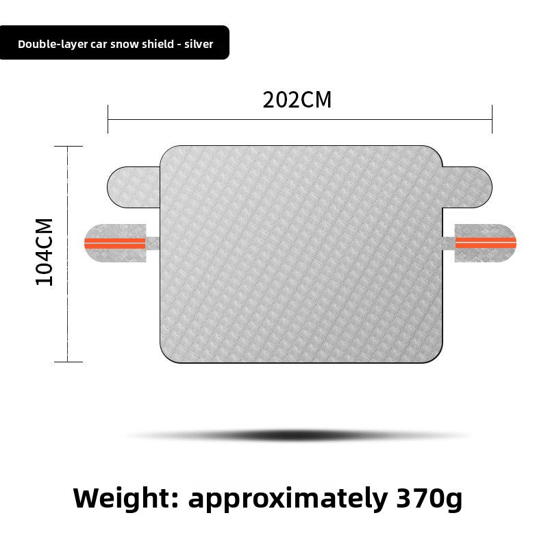 Double-Layer Aluminum Film Car Snow Shield Sun Rain Frost Protector Universal Fit for SUV Sedan