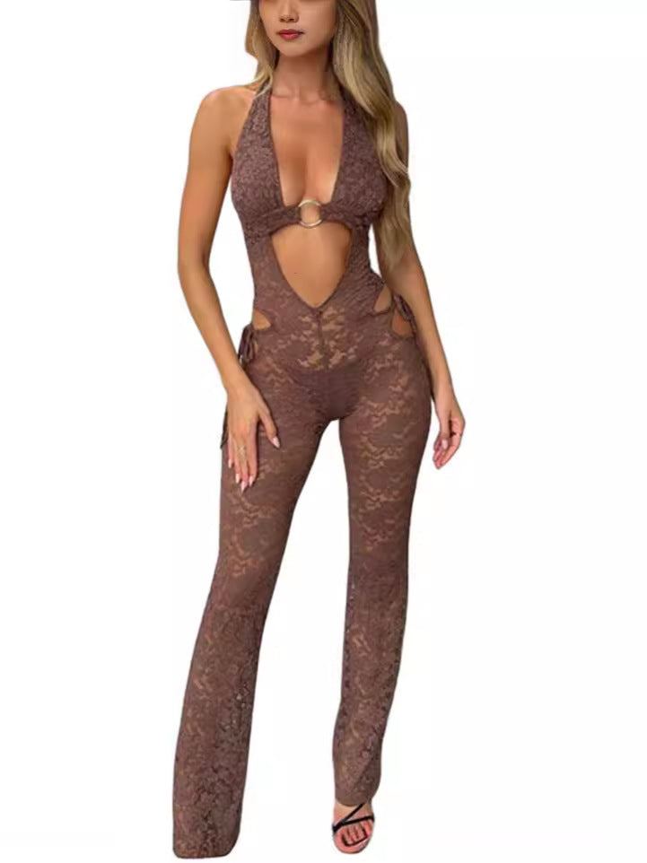 Elegant Lace Hollow-out Jumpsuit