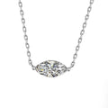 S925 Silver Marquise Moissanite Necklace with Pt950 Plating