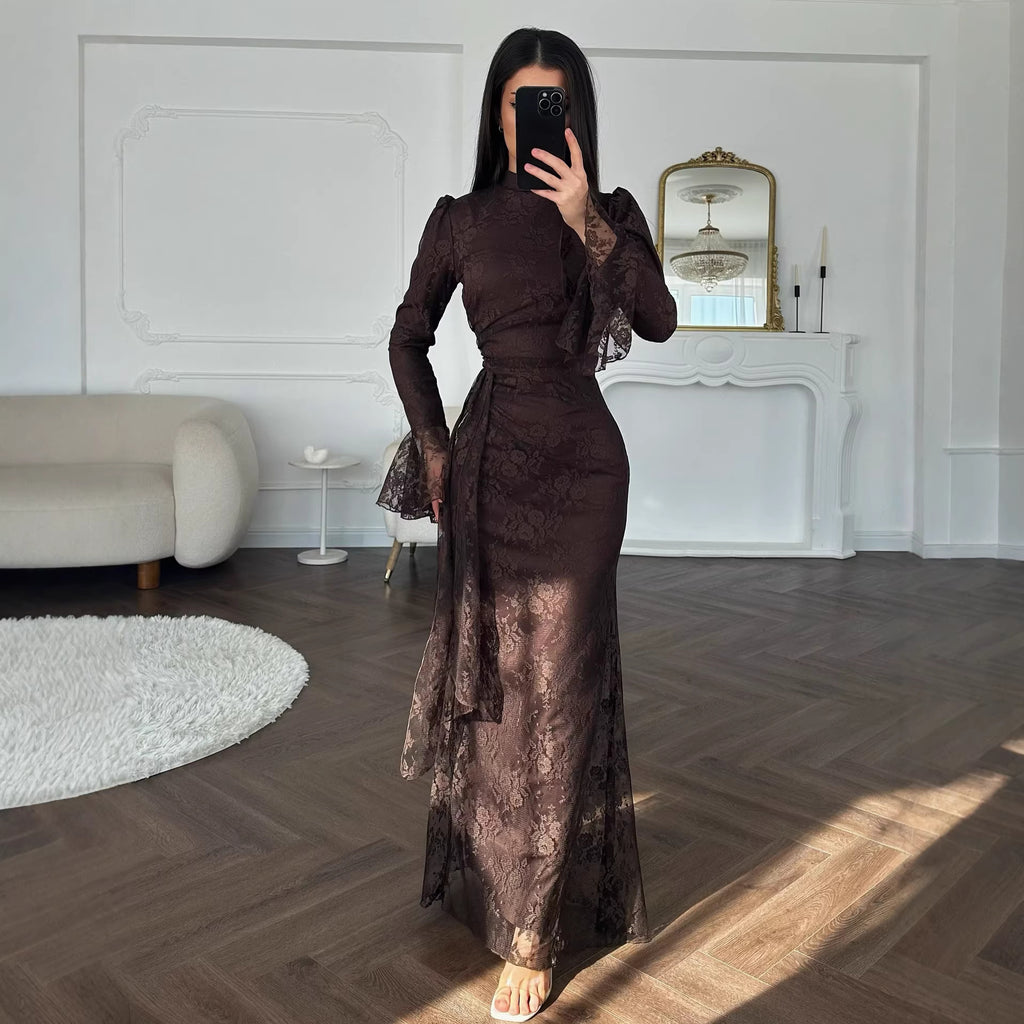 Elegant Lace Bodycon Evening Dress