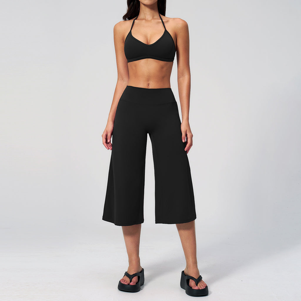 Womens Yoga Set Shockproof Bra High Waist Shorts Two Piece Workout Outfit