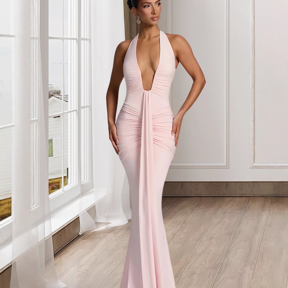 Women's Halter Neck Bodycon Long Dress