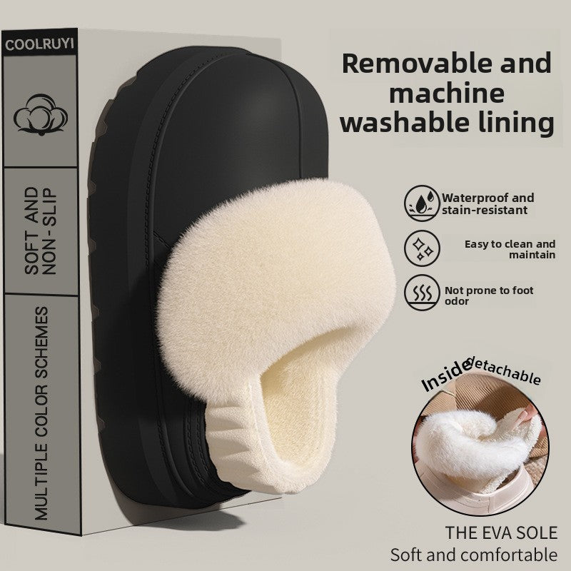 Warm Cotton Slippers with Removable Inner Cover