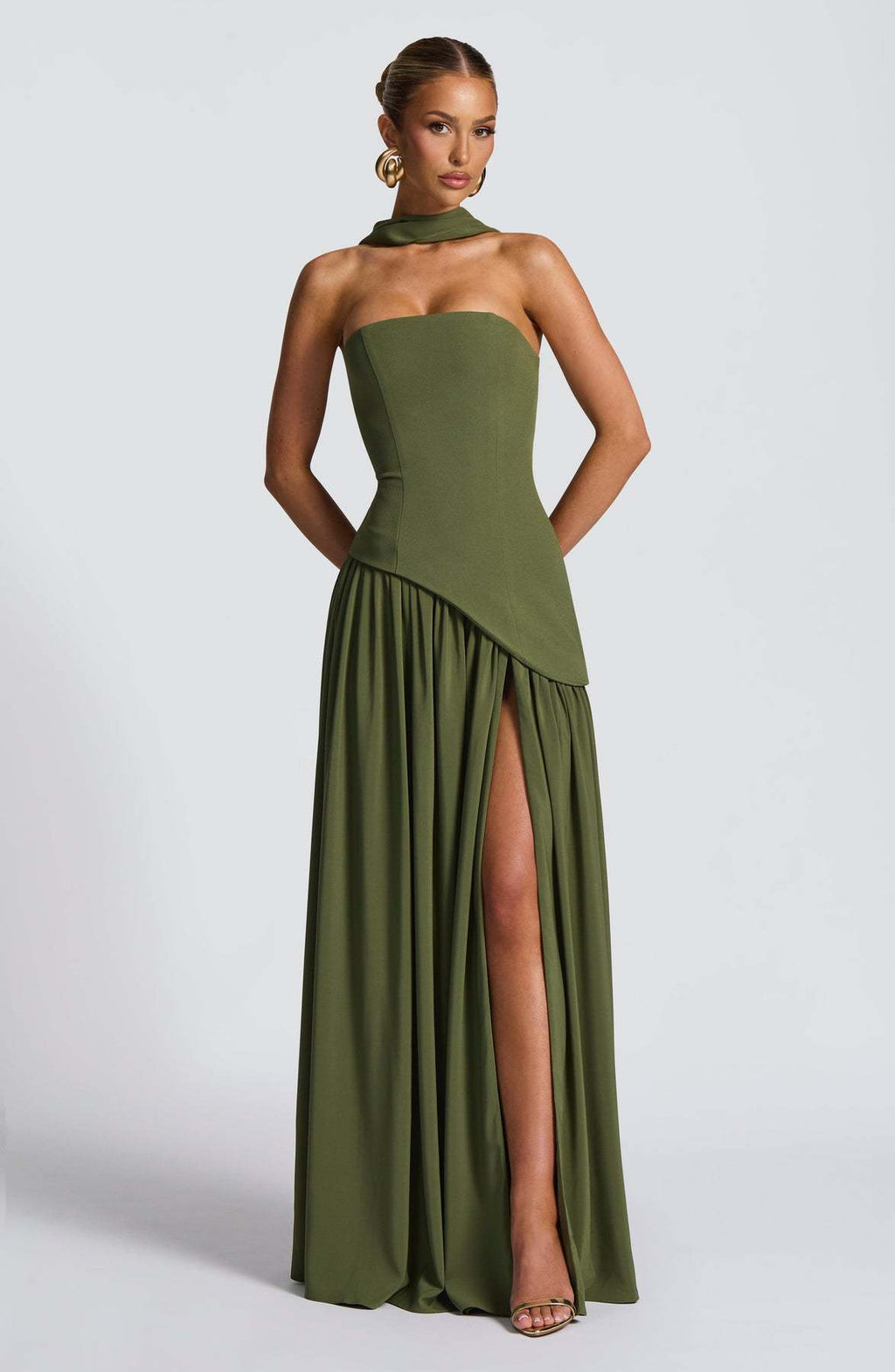 Women's High-Slit Bodycon Long Dress