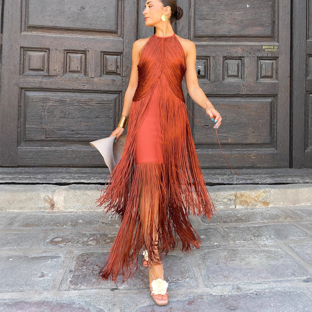 Elegant Halter Neck Long Dress
