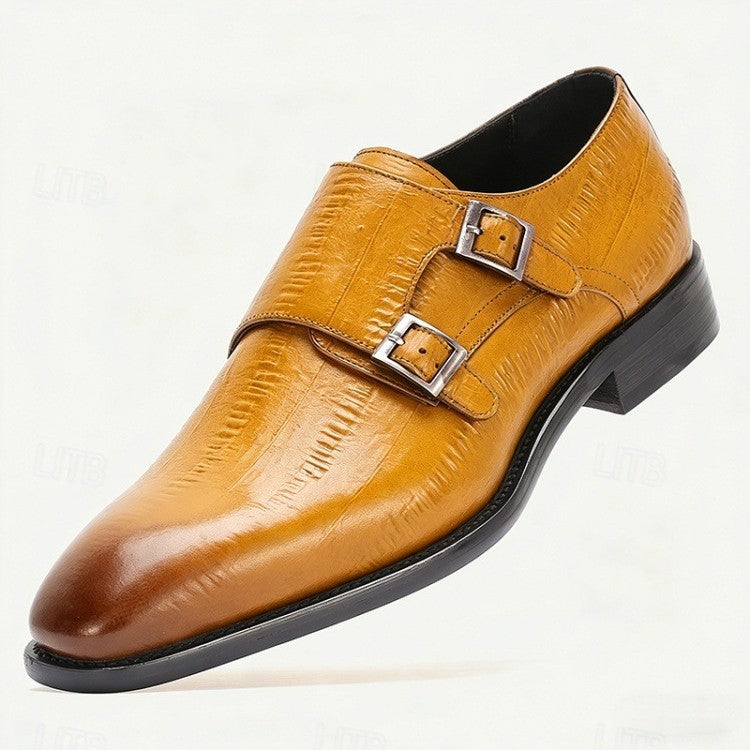 Genuine Leather Buckle Dress Shoes