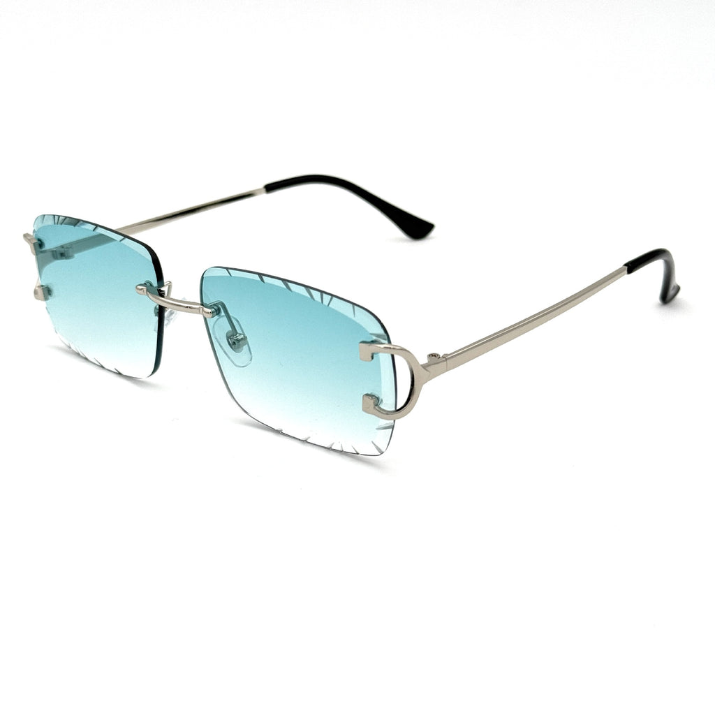Frameless Square Metal Sunglasses UV400 Protection