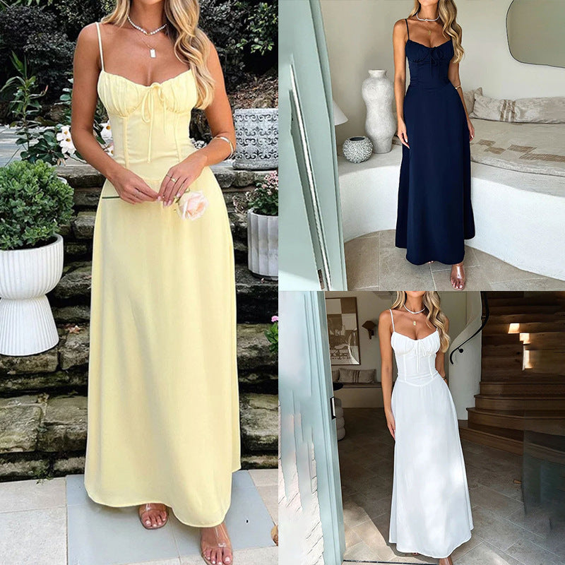 Elegant Tie-Waist A-Line Dress
