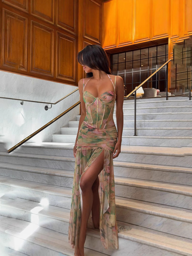 Womens Sling Print Summer Dress