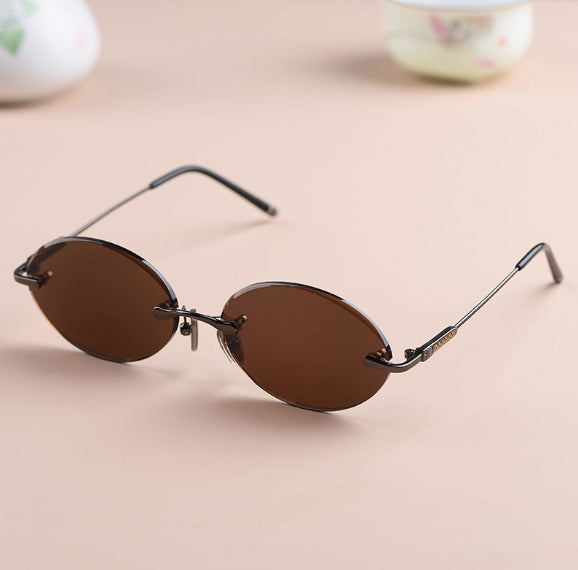 Crystal Lens Frameless Sunglasses for Driving