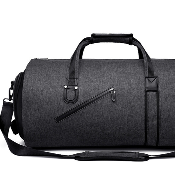Portable folding bag with separate dry and wet compartments
