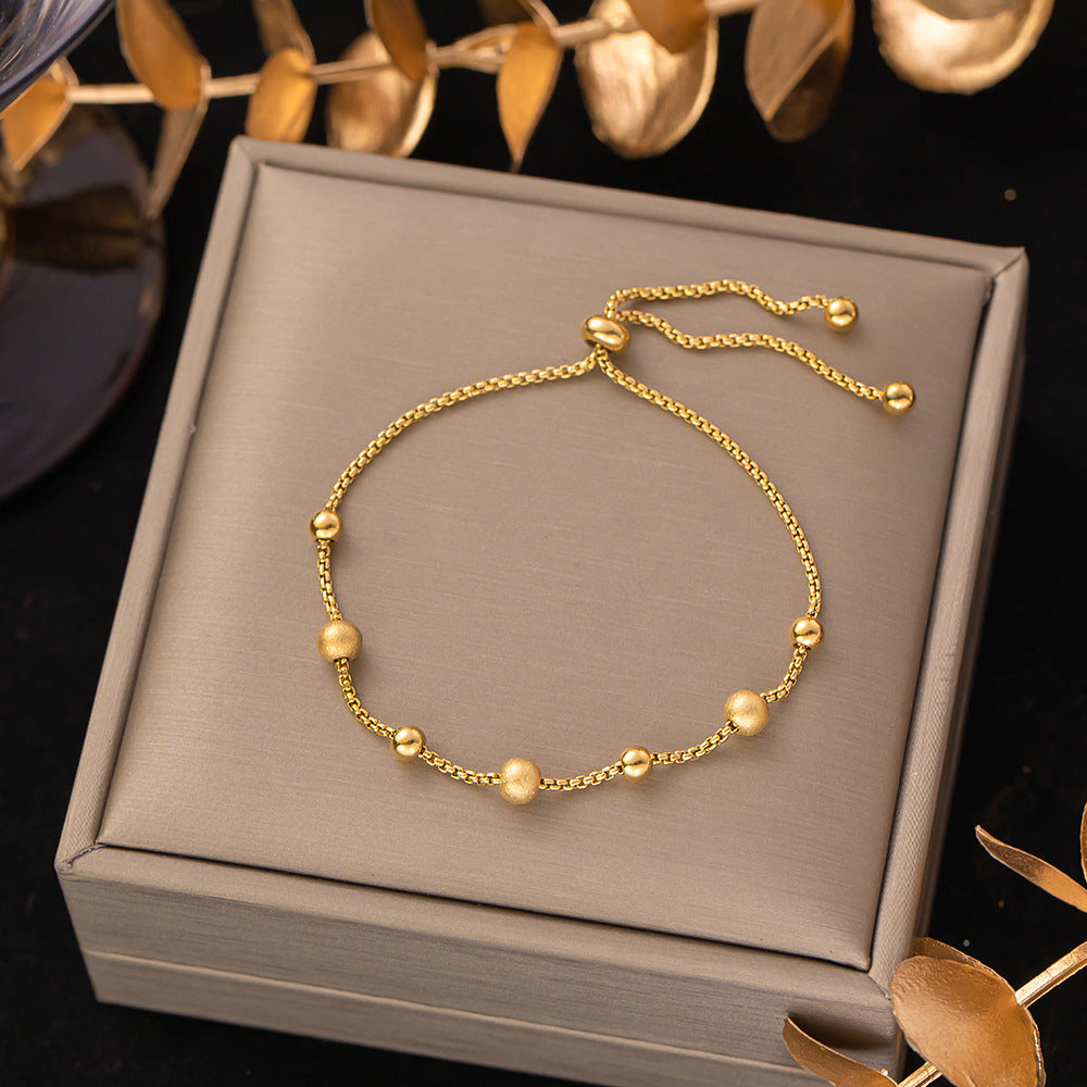 Women's Titanium Steel Inlaid Charm Bracelet Versatile Fashion Jewelry