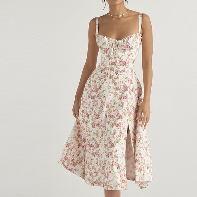 Retro-style dopamine slip dress