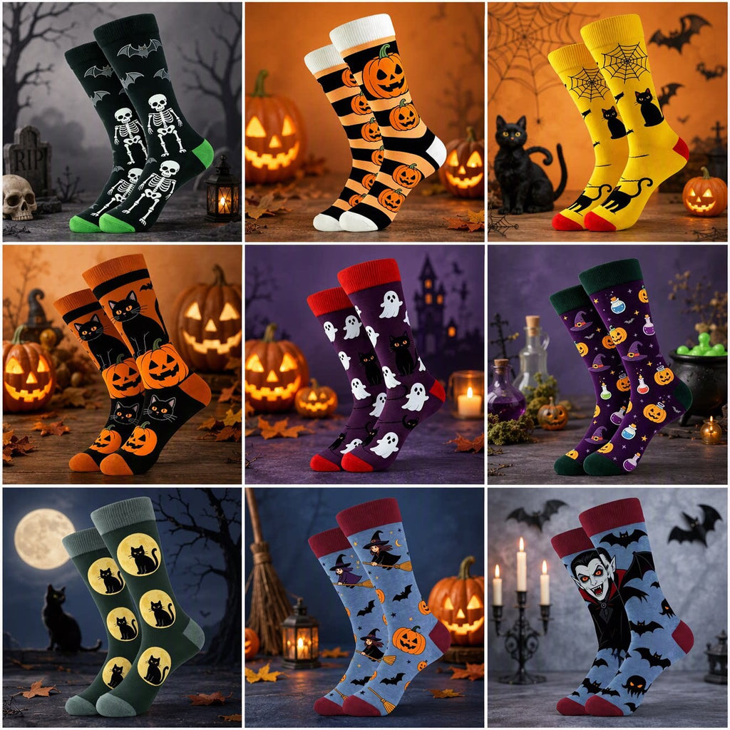 Halloween Themed Mid-Calf Cotton Socks