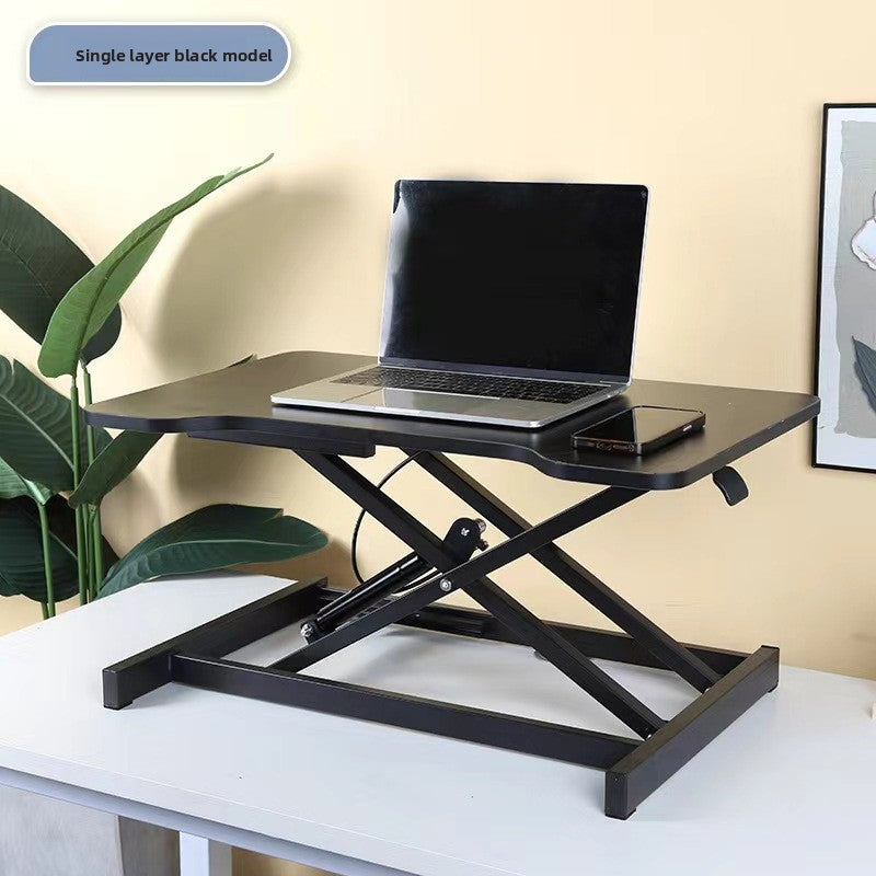 Pneumatic desktop computer desk