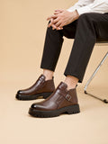 Mens Retro Chelsea Boots Thick Sole Slip-On