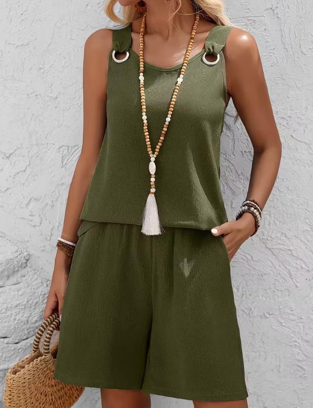 Women's Sleeveless Top and Shorts Set