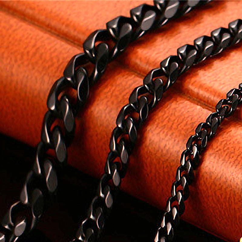 Stainless Steel Cuban Chain Necklace Bracelet for Men