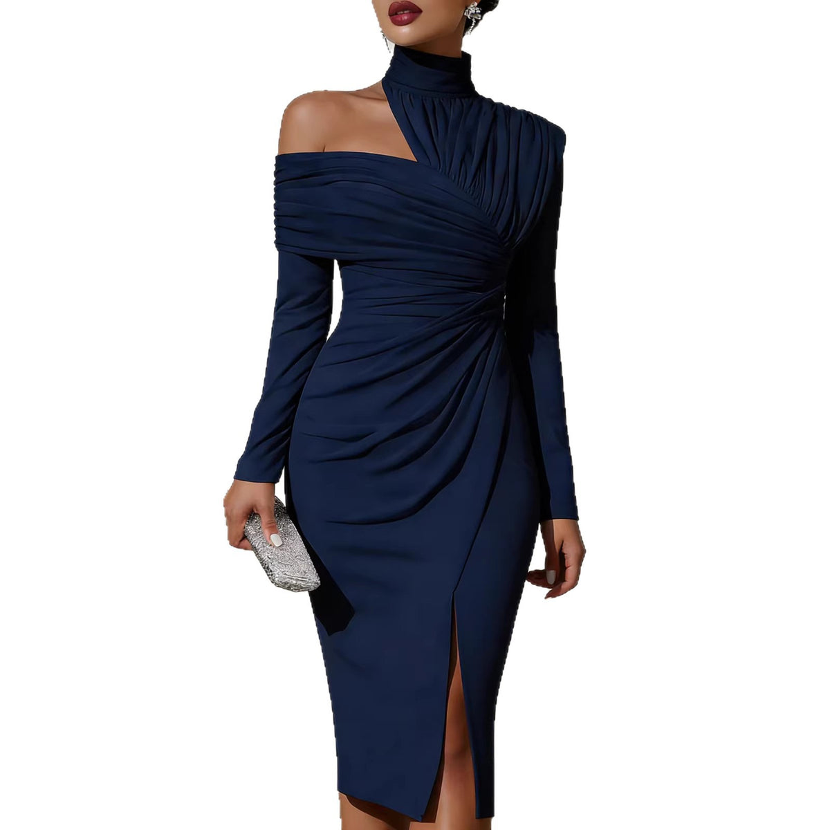 Elegant Off-Shoulder Slit Dress