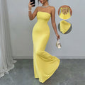 Women's strapless backless strappy long dress