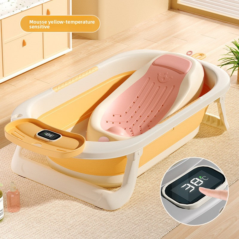 Temperature Sensing Baby Bathtub with Foldable Design