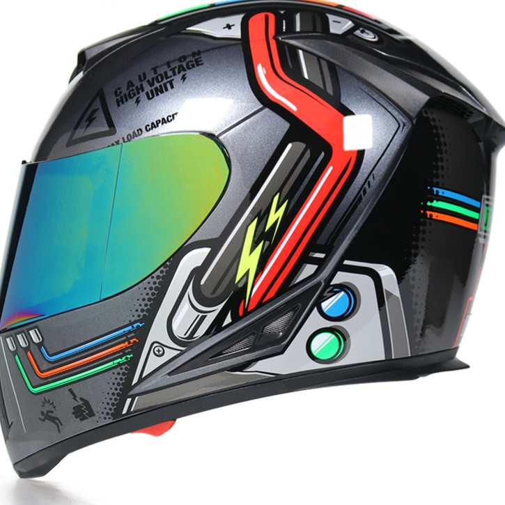 Full face bicycle helmet with dual lens