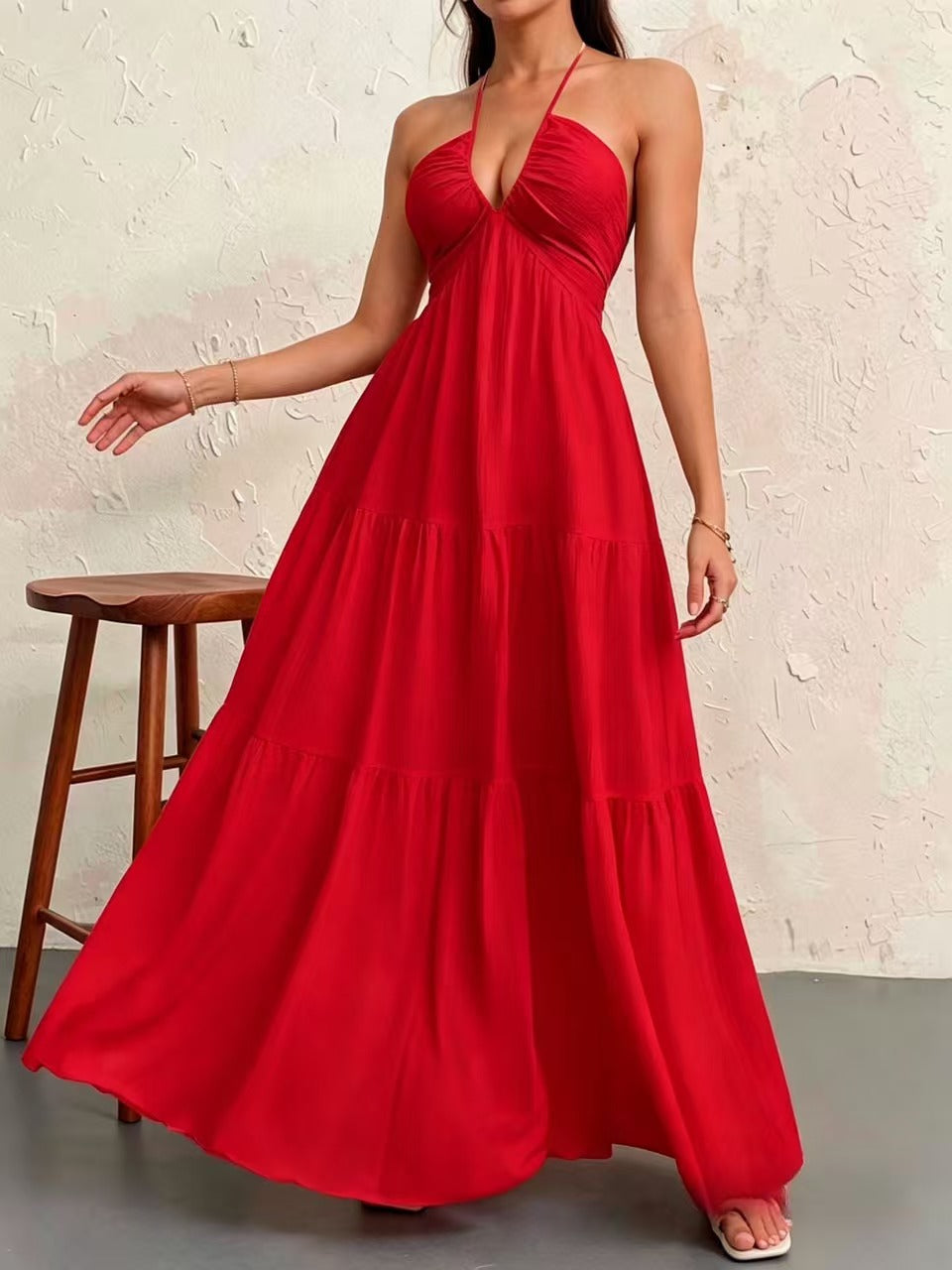 Womens Halter Neck Summer Dress