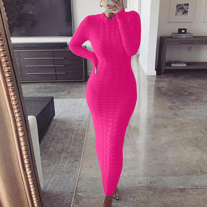 Twisted Long Sleeve Knit Dress
