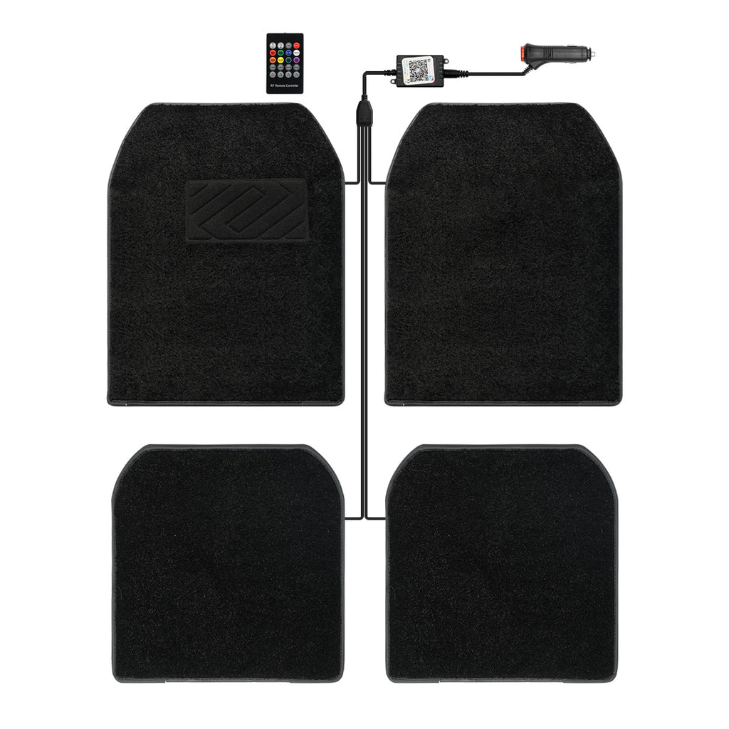 Car Luminous Floor Mats with Music Rhythm Lighting