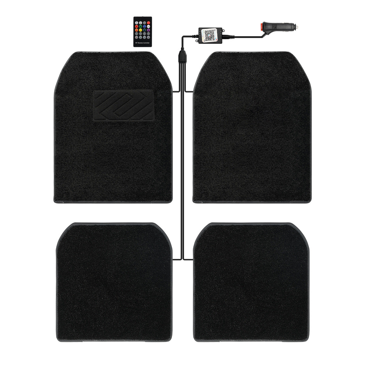 Car Luminous Floor Mats with Music Rhythm Lighting