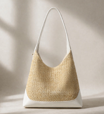 Handmade Woven Straw Bucket Bag