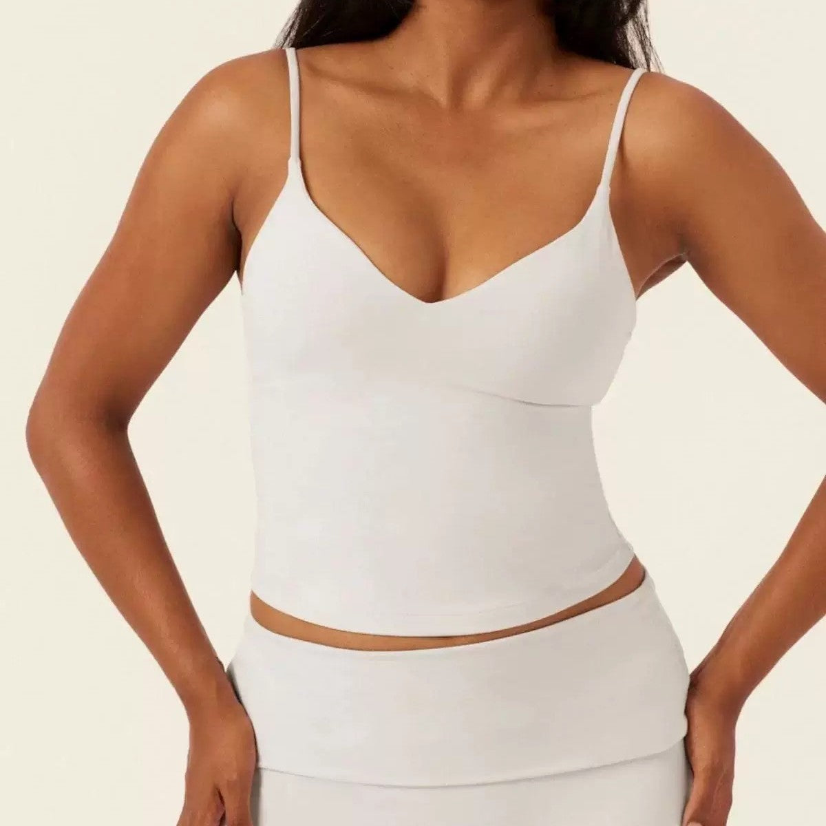 V-Neck Yoga Vest with Chest Pad Butt-Lifting Shorts