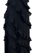 Elegant Chiffon Sling Dress with Flounce Hem