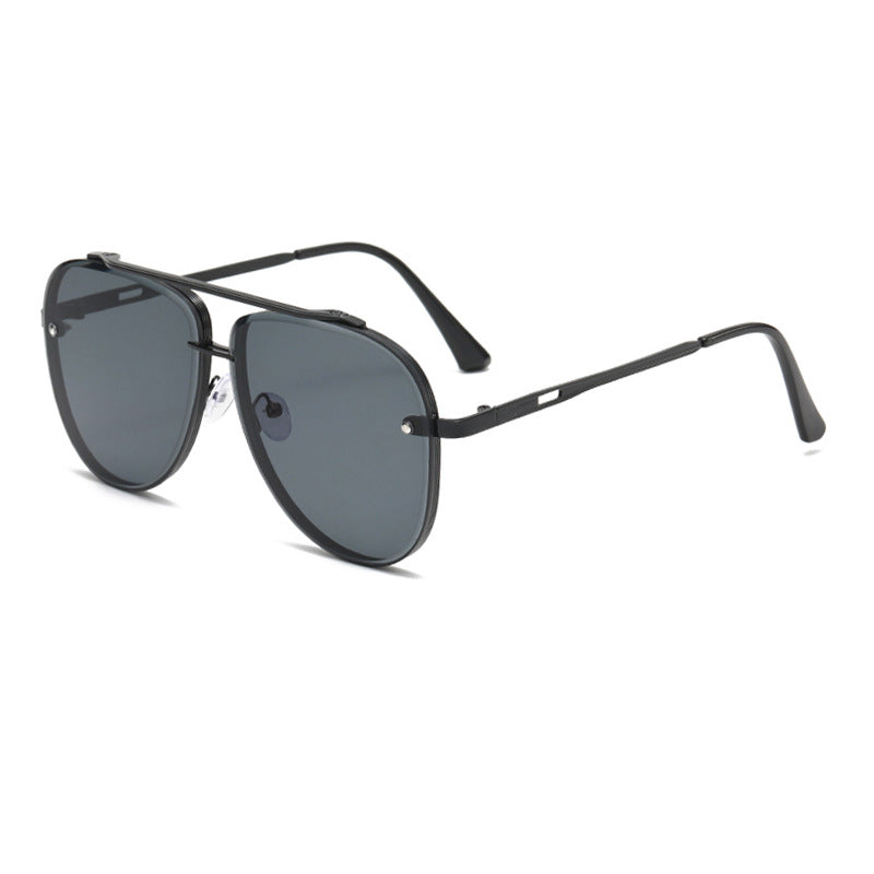 Double Bridge Metal Aviator Sunglasses