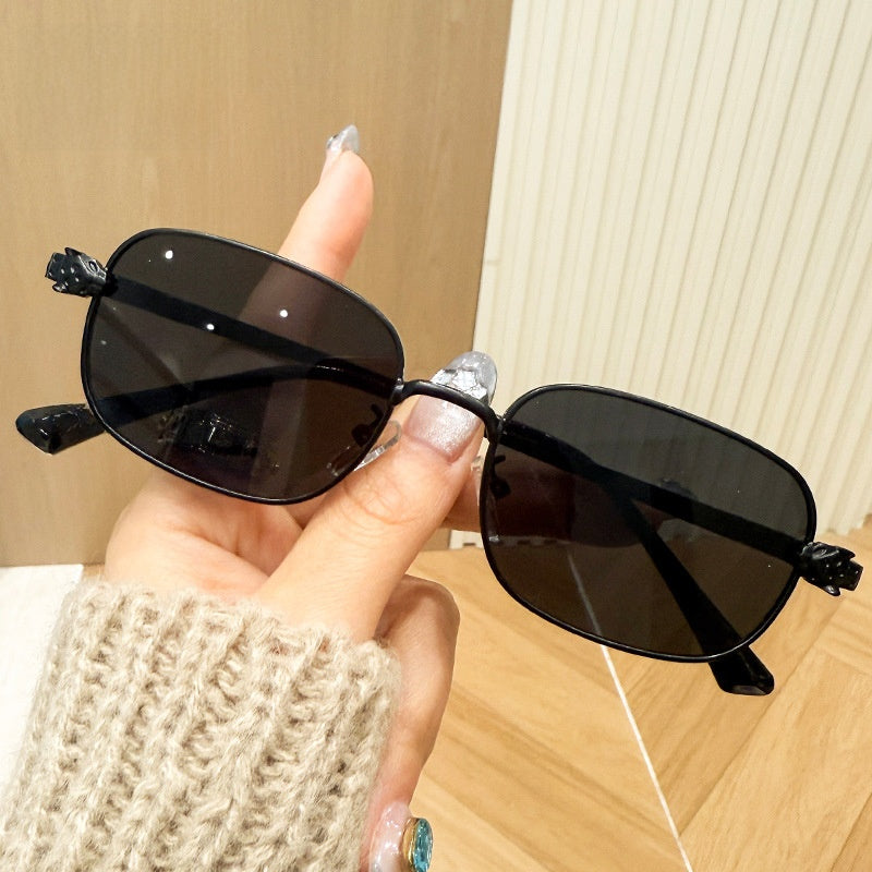 Fashion Square Frame Metal Sunglasses