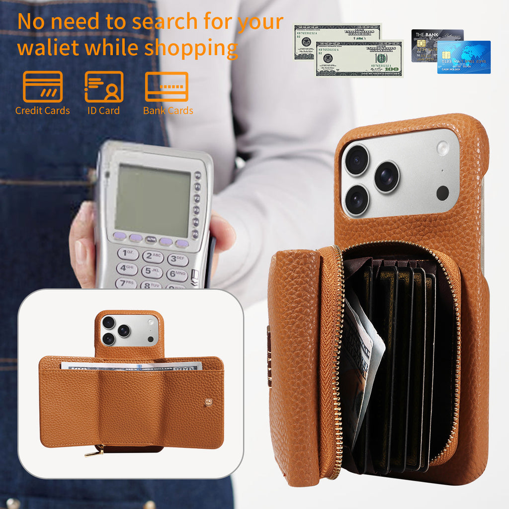 Litchi Pattern Mobile Phone Case Suitable for Apple iPhone 17