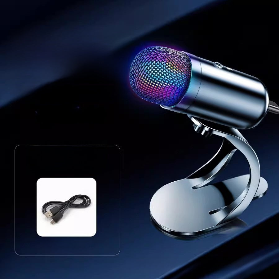 RGB USB Condenser Microphone with Noise Reduction