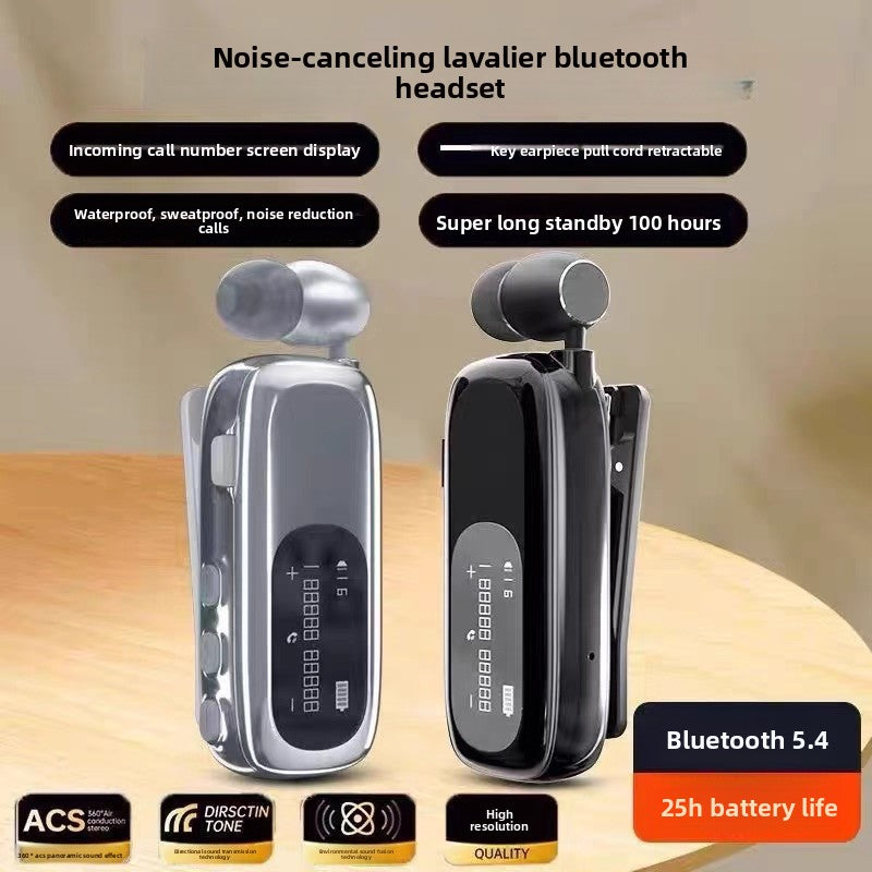 Clip-On Bluetooth Headset with Noise Cancellation