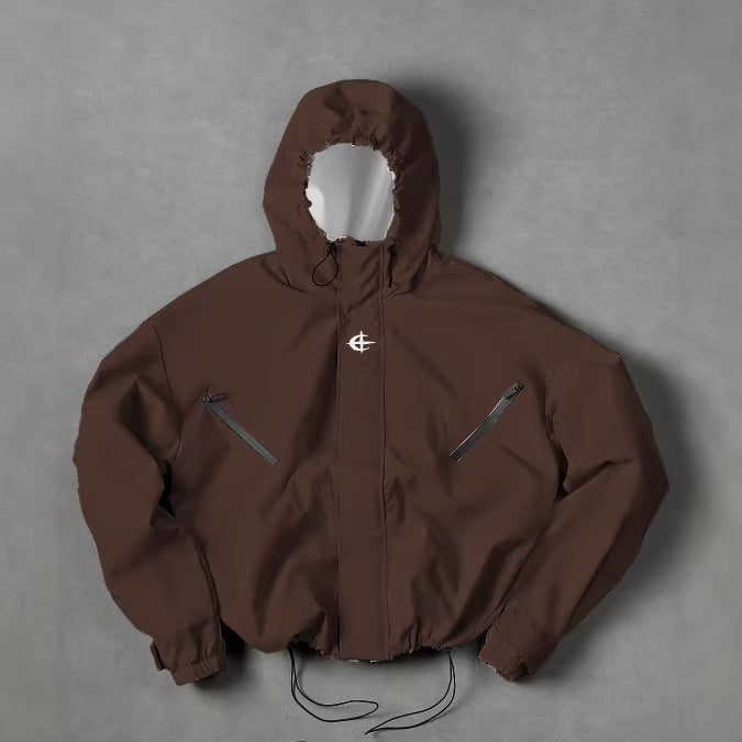 Mens Casual Hooded Windproof Jacket